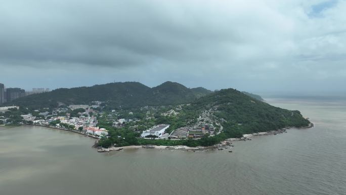 澳门山峰航拍竹湾顶山头