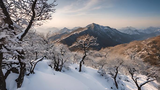 泰山山峰雪景4K60p高质量