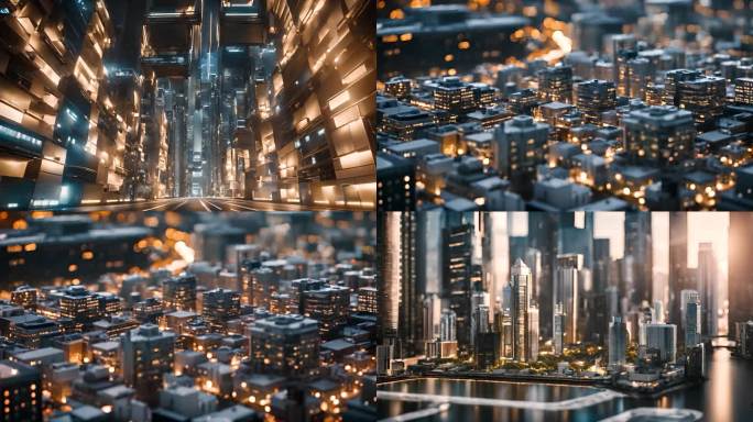 4K未来城市微观概念