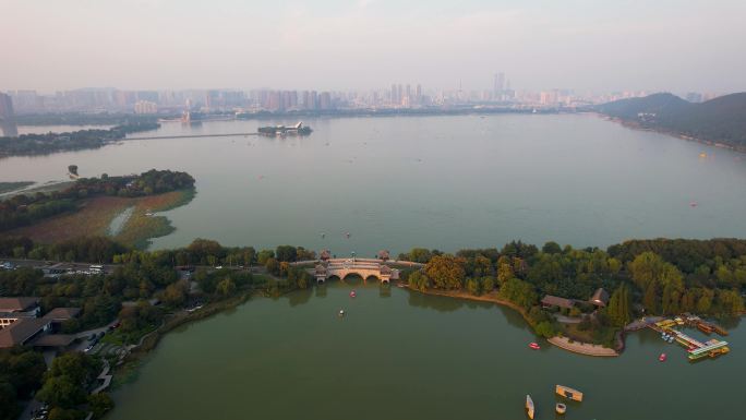 徐州城市日出日落云龙湖自然风光建筑风景