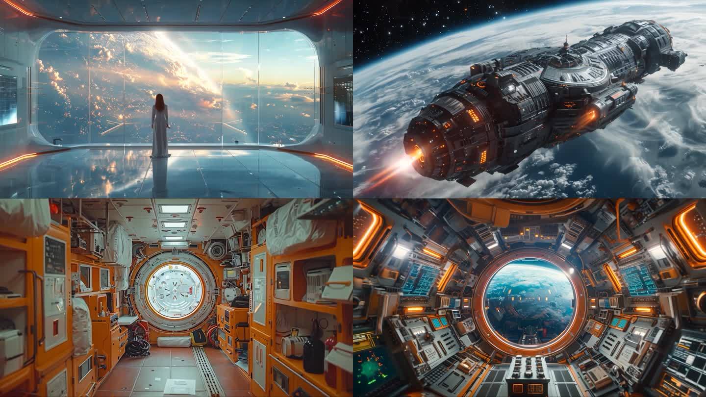 太空探索宇宙飞船空间站科技科幻素材原创