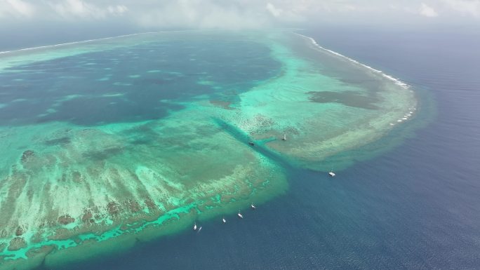 美丽富饶的西沙群岛北礁航拍