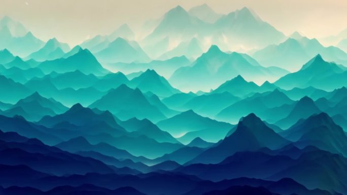《上春山》中国山水画青绿背景视频古风水墨