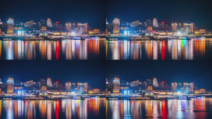 重庆市万州区城市夜景延时摄影