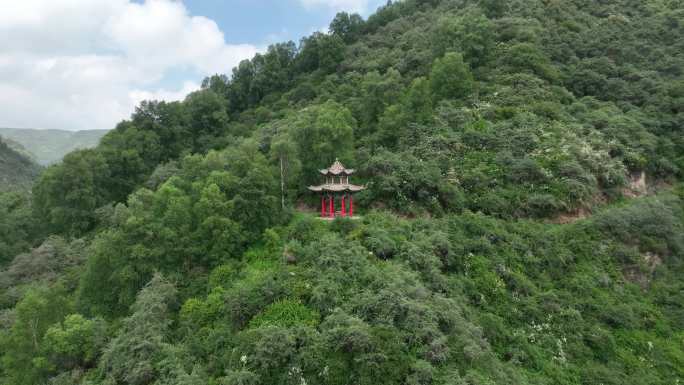 西宁大黑沟 航拍 林中庭阁