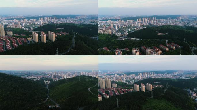 荆门城市全景航拍素材