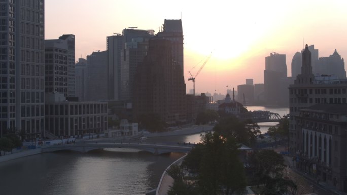 上海 打浦桥 外滩 航拍 凌晨