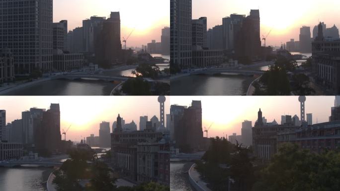 上海 打浦桥 外滩 航拍 凌晨