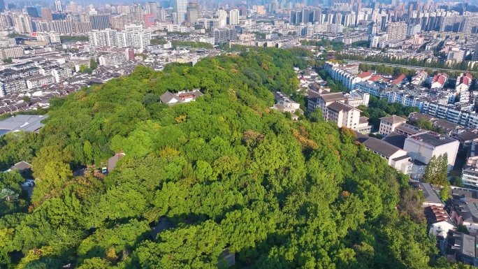 杭州城隍阁景区航拍上城区风景风光素材9