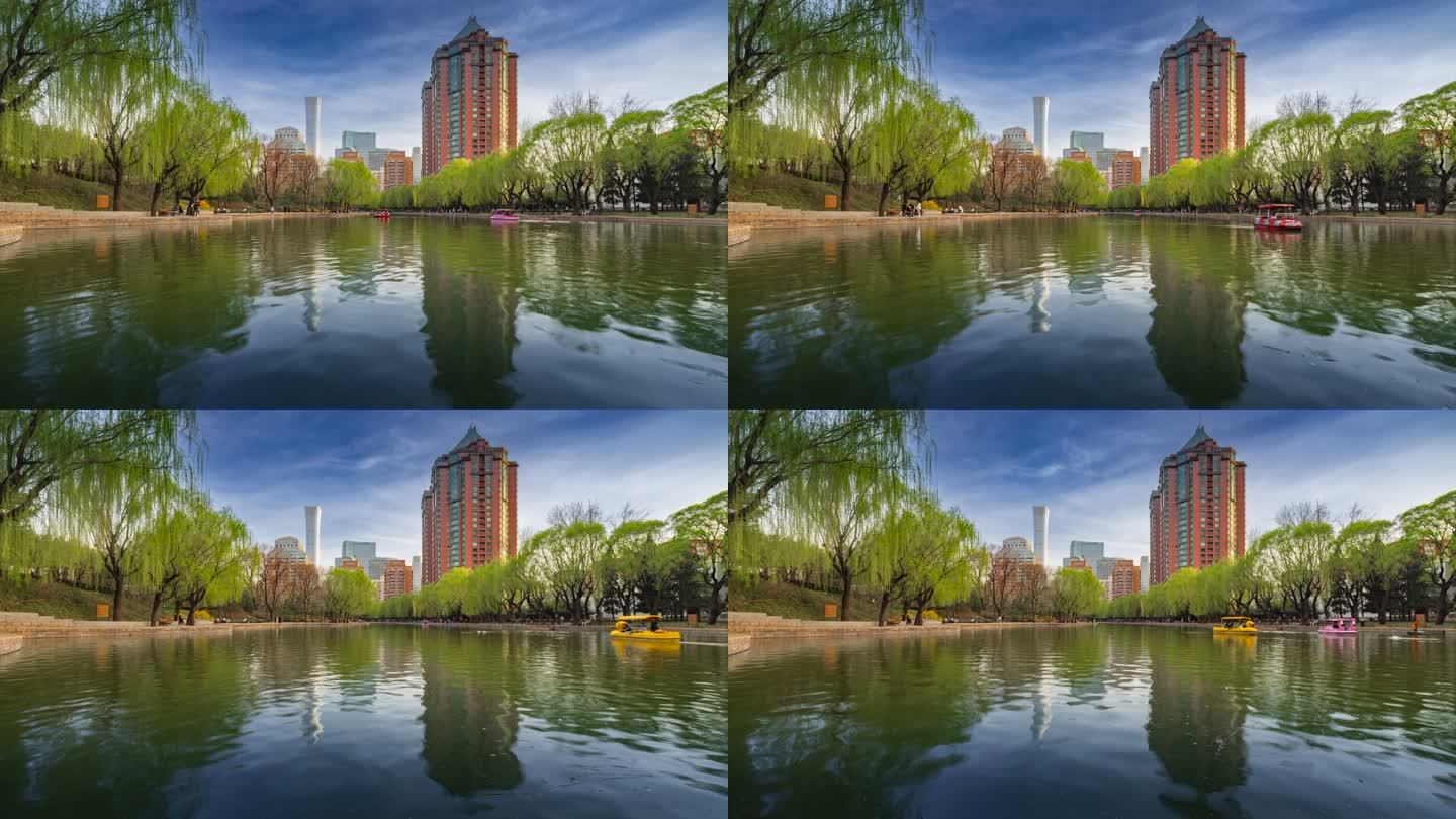 北京团结湖公园延时摄影