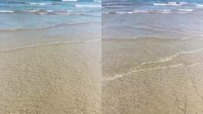 海浪抚沙滩