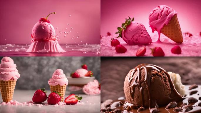 草莓冰淇淋 夏天