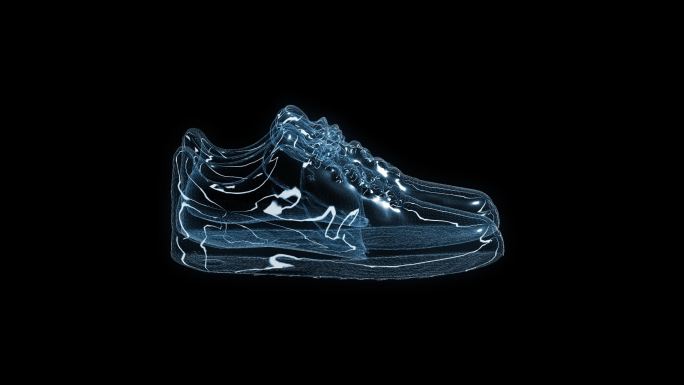 NikeAir滑板鞋透视全息通道素材