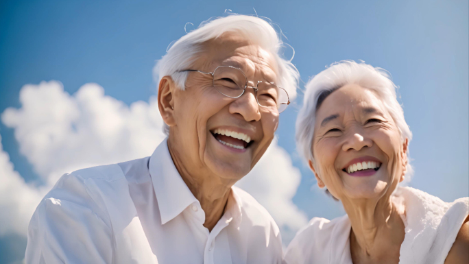 老人笑脸幸福养老开心快乐笑容笑口常开