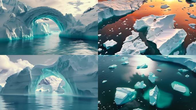 冰川南极冰川融化北极寒冷冰天雪地冰雪冰层