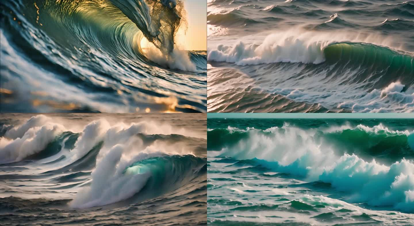 大海海浪航拍海浪航拍