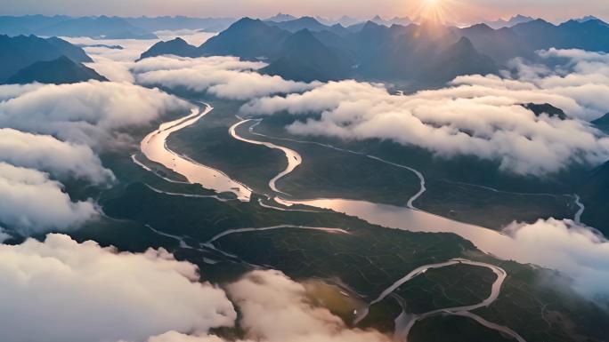 中国壮丽山河空镜