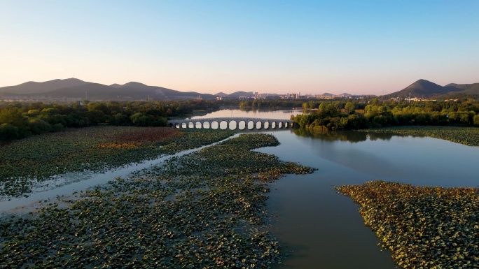 徐州城市日出日落云龙湖自然风光建筑风景