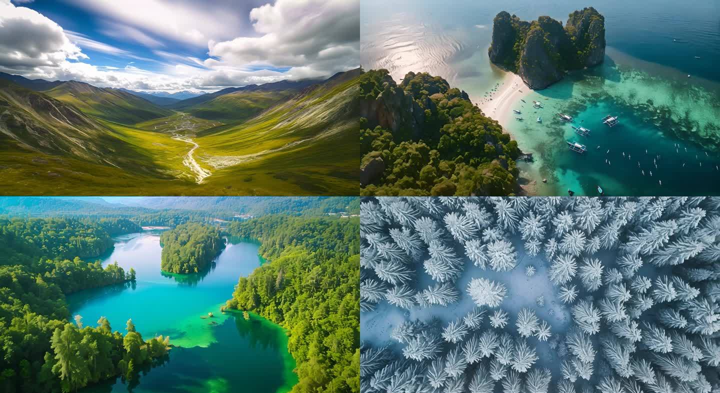 大好河山自然风光中国美景航拍美丽中国