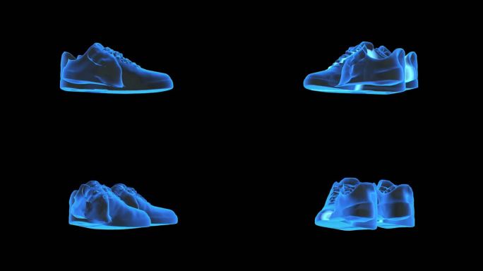 NikeAir滑板鞋全息蓝色科技通道素材