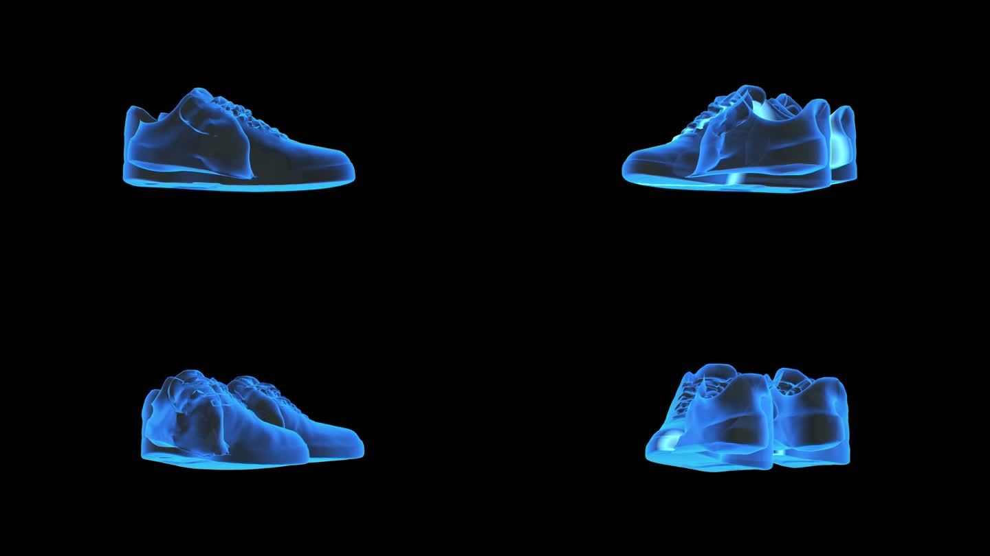 NikeAir滑板鞋全息蓝色科技通道素材