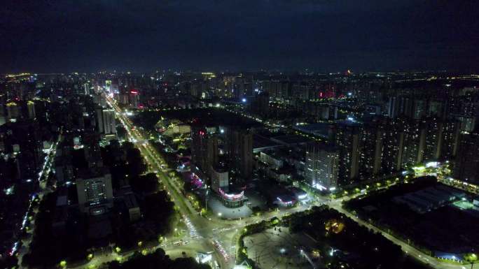 4k合集-衡阳市蒸水夜景航拍