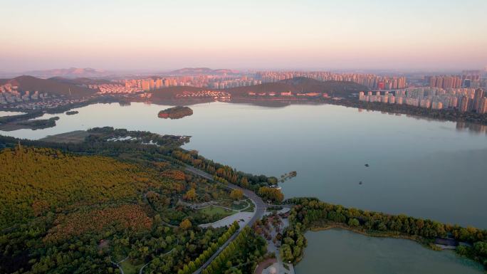 徐州城市日出日落云龙湖自然风光建筑风景