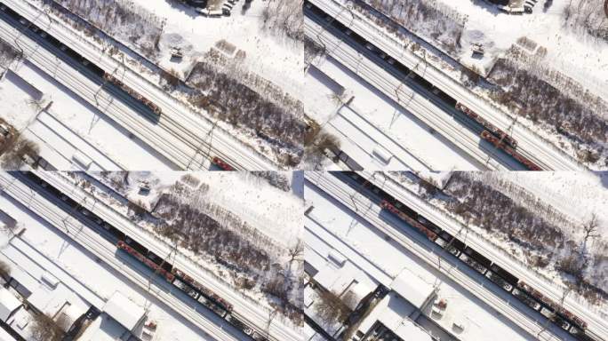 雪后城市 铁路  运煤 城市铁路