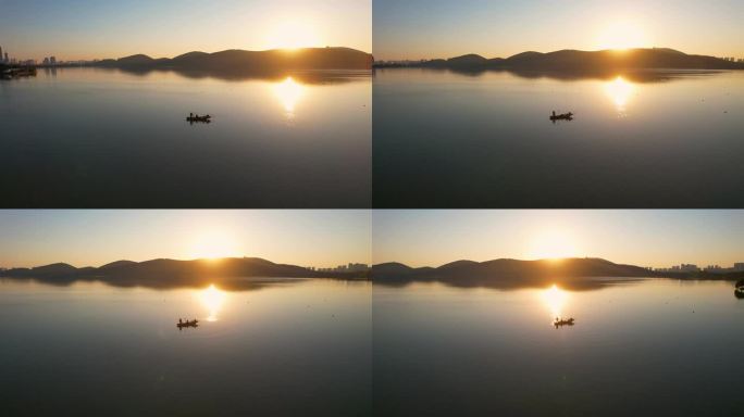 徐州城市日出日落云龙湖自然风光建筑风景