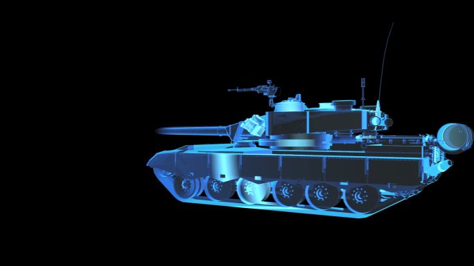 96B式主战坦克全息蓝色科技通道素材
