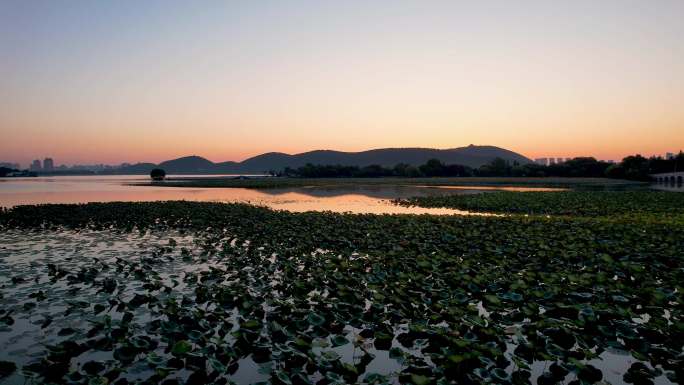 徐州城市日出日落云龙湖自然风光建筑风景