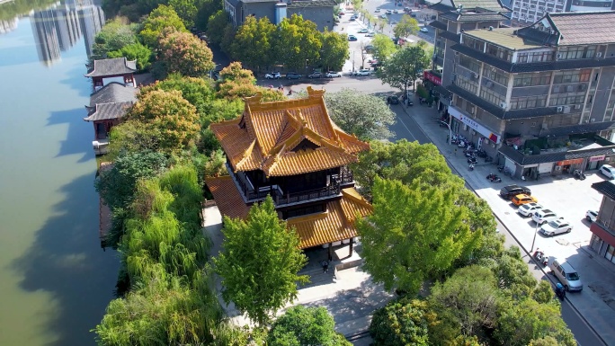 徐州城市建筑黄楼苏轼黄河故道名胜古迹航拍