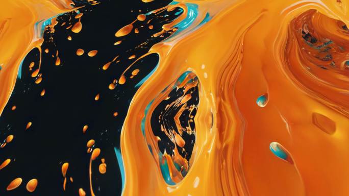 60帧抽象艺术丙烯酸颜料油漆流动创意背景