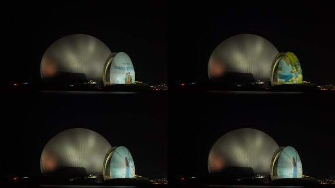 珠海日月贝夜景实拍夜晚珠海大剧院珠海地标