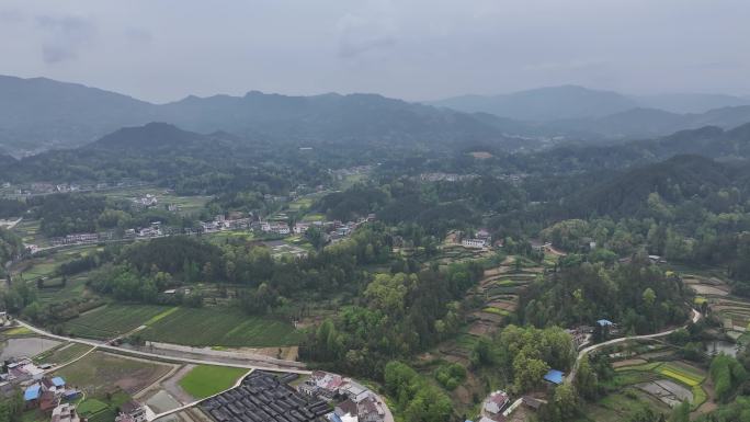 汉中 南郑 油菜花 航拍 旅游