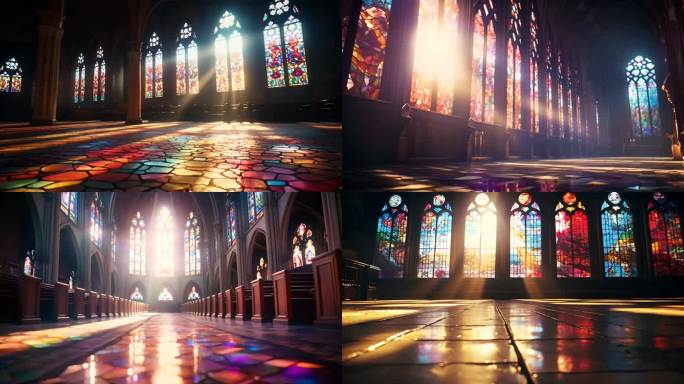 光影神圣：教堂琉璃窗下的阳光之美