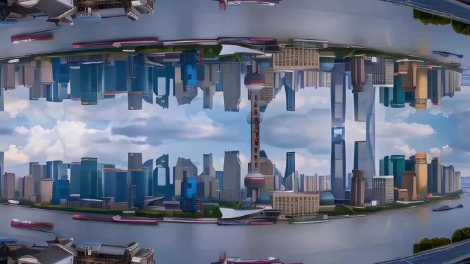 震撼展示上海折叠城市