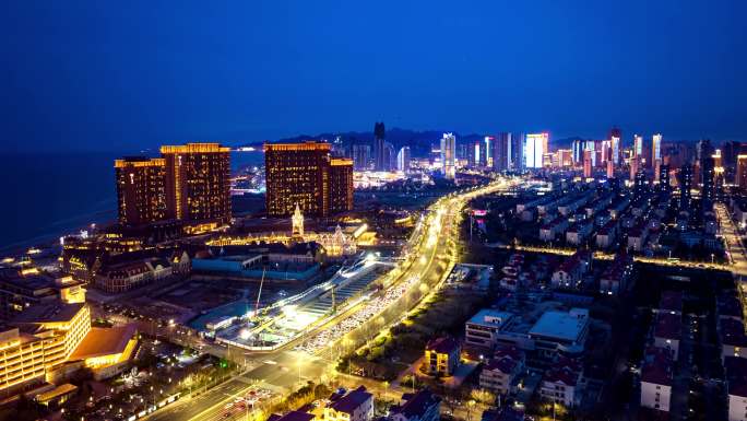 胶南夜景延时西海岸夜景