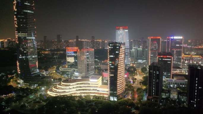 厦门夜景集美区集美新市民广场航拍集美市民