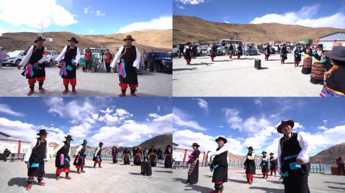 西藏人民藏民载歌载舞 民族舞蹈