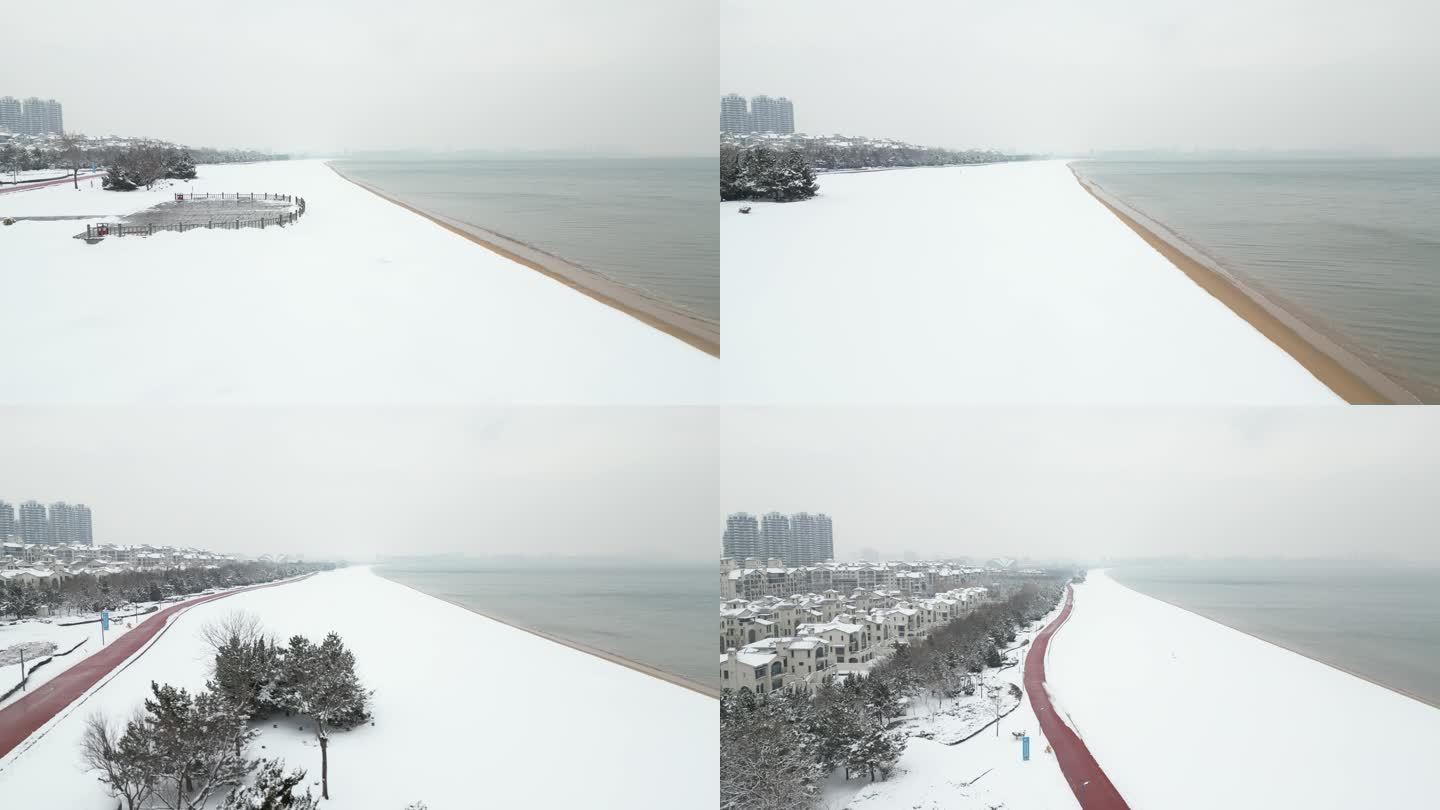 冬季海边 大雪 冬季海边美景 海边城市