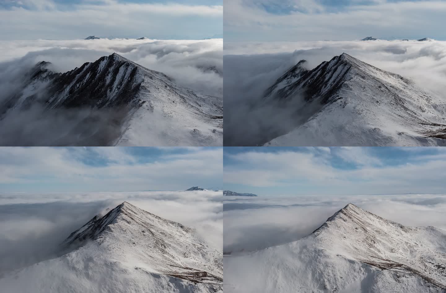 大气航拍雪山云海延时片头片尾素材