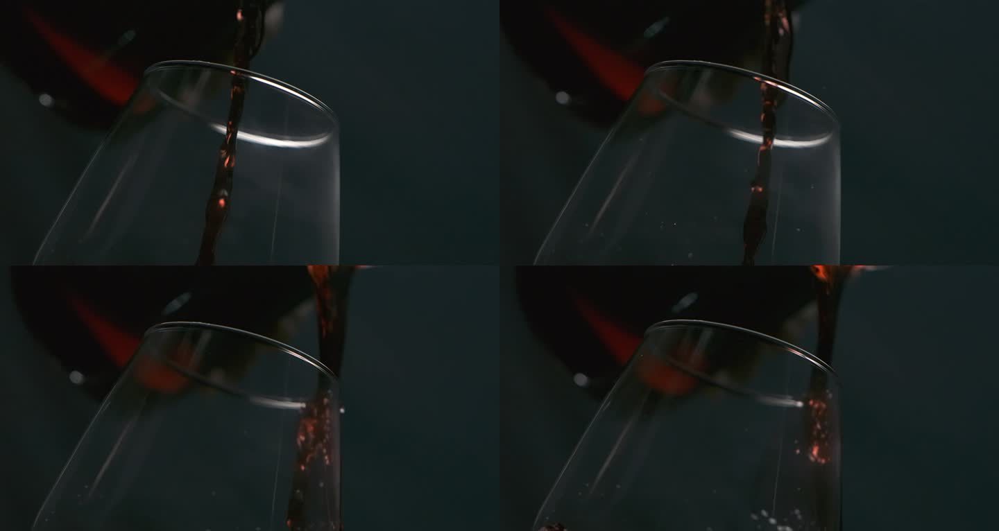 红酒倒入酒杯 升格 慢镜头