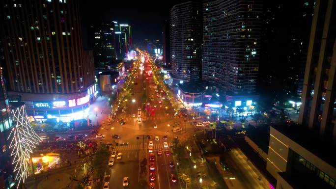 城市夜晚马路车流夜景视频素材