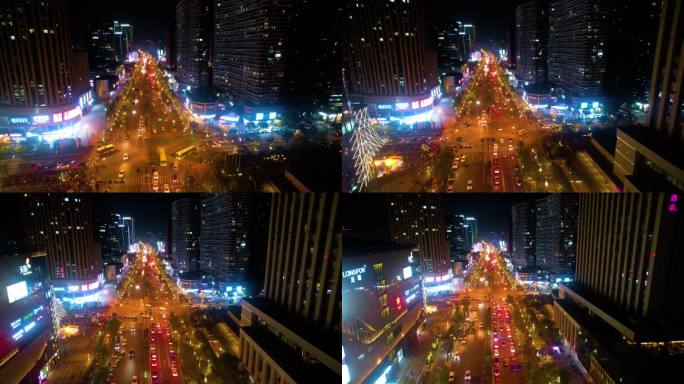 城市夜晚马路车流夜景视频素材