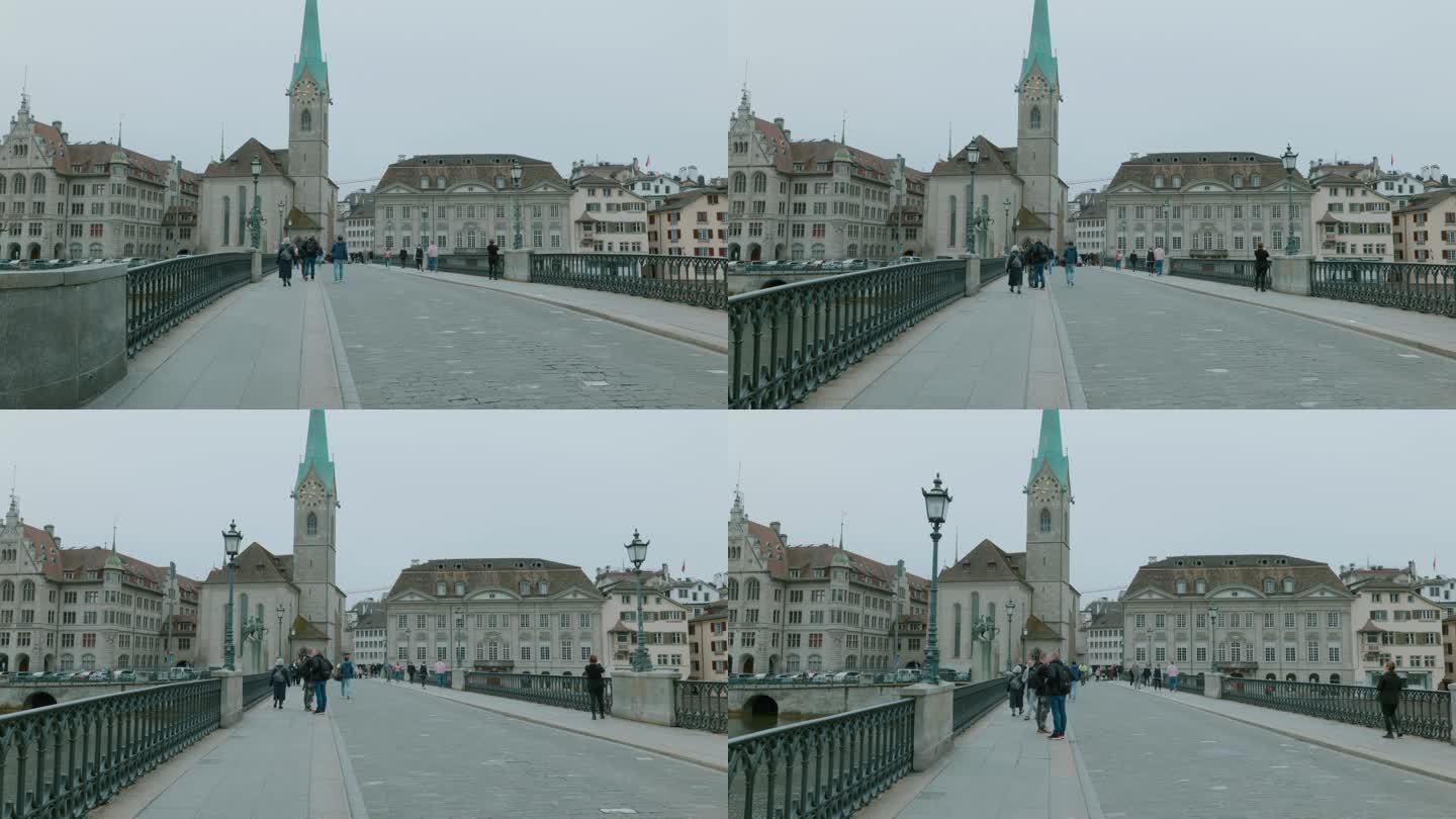 4K 旅拍欧洲瑞士苏黎世街道