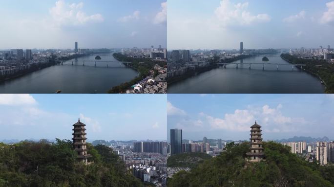 柳州柳江城市风光建设发展建筑塔生活绿色
