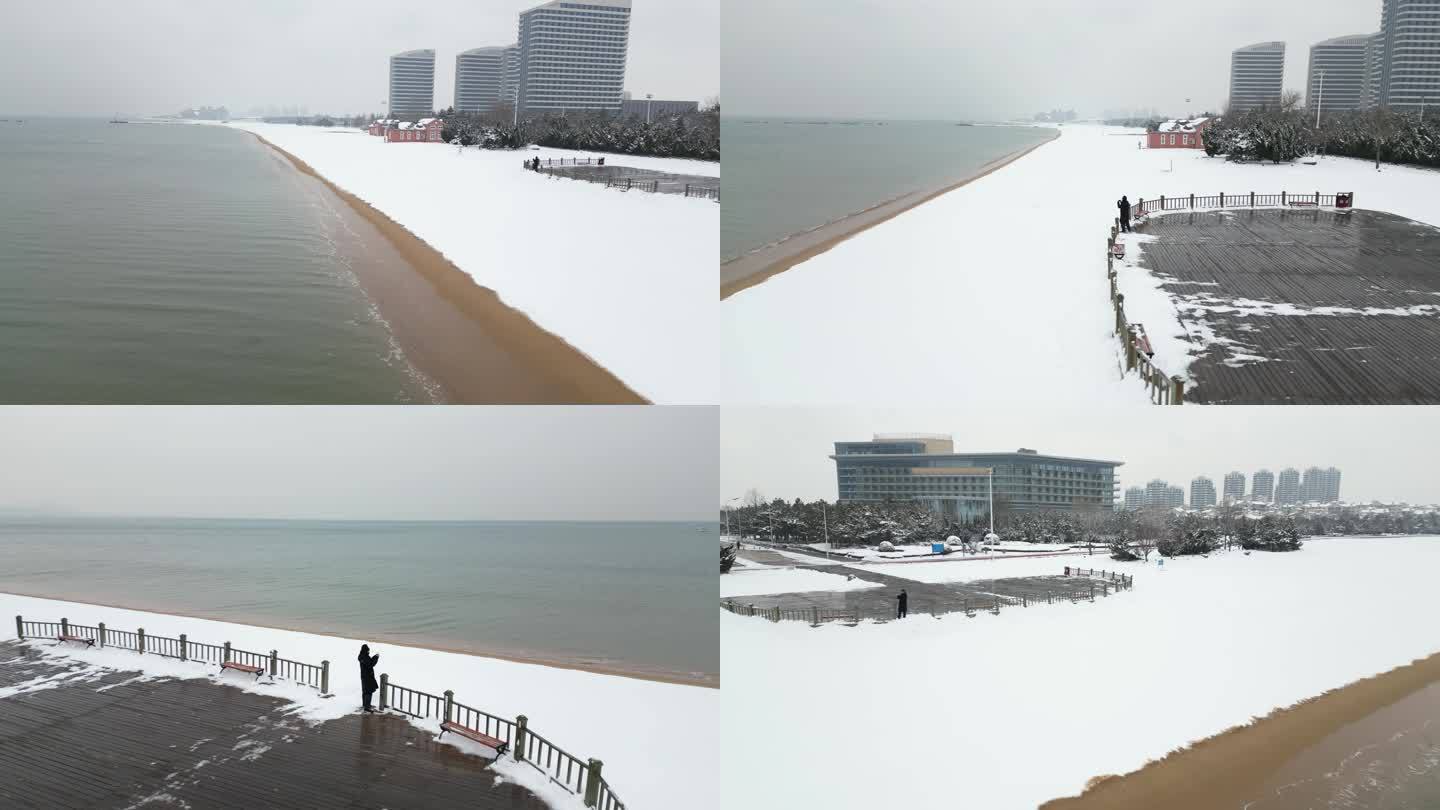 冬季海边 大雪 冬季海边美景 海边城市