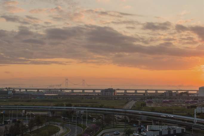 深中通道和广深沿江高速低空雾延时摄影