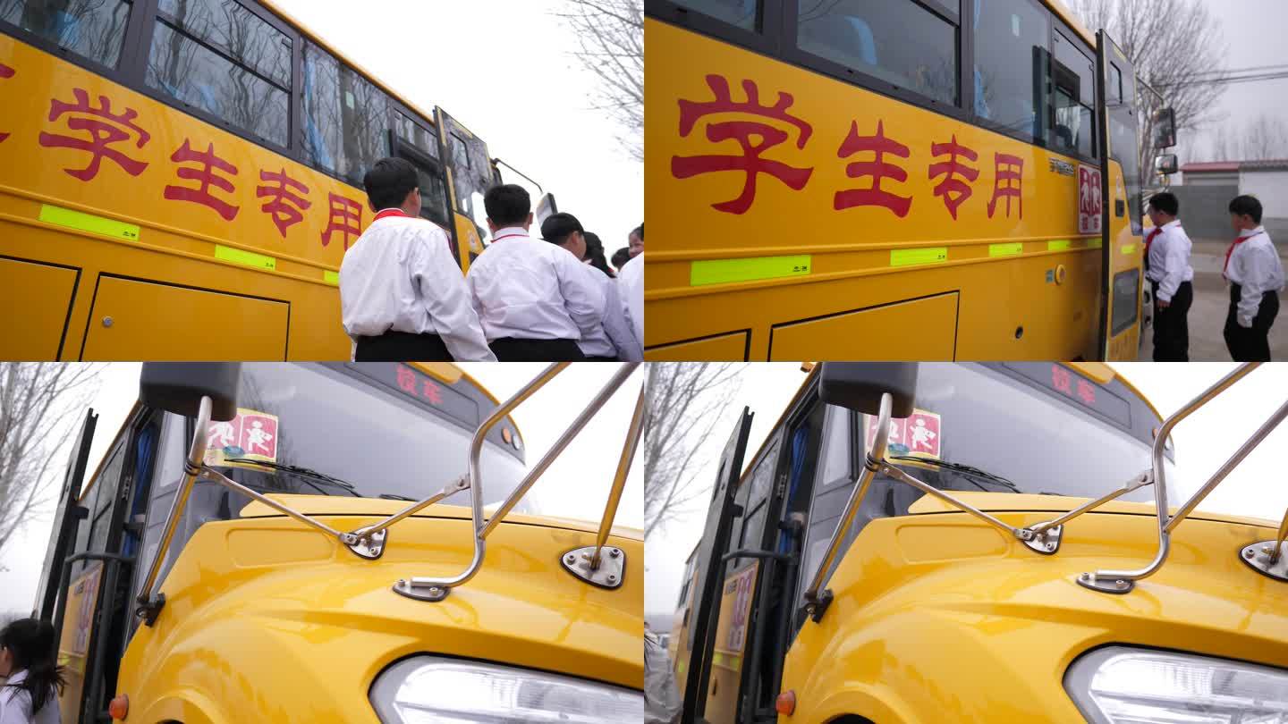 小学生上校车 乘校车